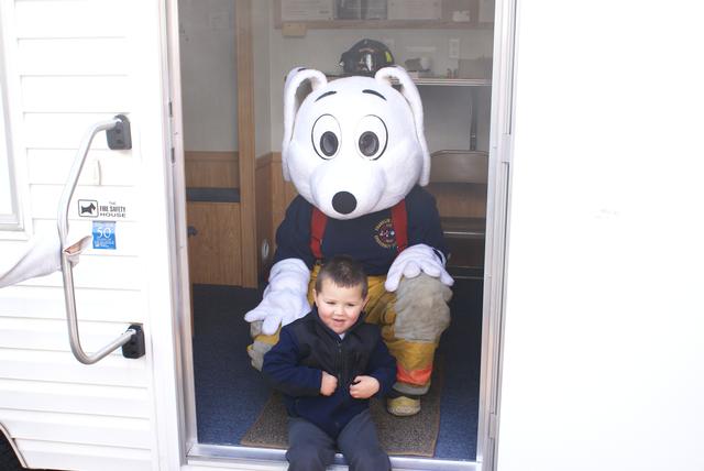 Sparky and Mason enjoy a visit to the Franklin County Fire Prevention Trailer 10/2/2010 at the SLVFD